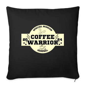 Guerrier du café, mission spéciale pour les buveurs de café - Housse de coussin décorative 45 x 45 cm - noir - Devant