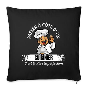 Cartoon Chef: Walk by a Cook - Sofa pillowcase 17,3'' x 17,3'' (45 x 45 cm) - black - Front