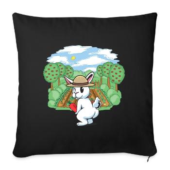 gardener, horticulture, harvest, vegetable, rabbit, rodent, gardener - Sofa pillowcase 17,3'' x 17,3'' (45 x 45 cm) - black - Front