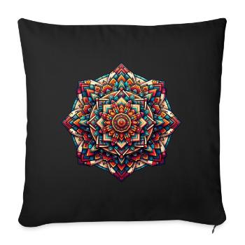 Kunterli - Colorful Geometry Mandala - Sofa pillowcase 17,3'' x 17,3'' (45 x 45 cm) - black - Front
