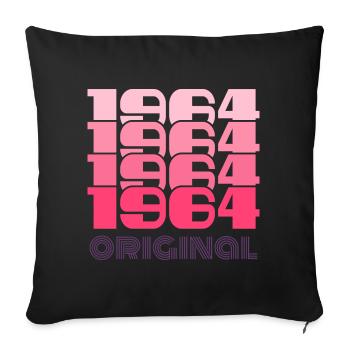 60. Geburtstag 2024 Feier best of Jahrgang 1964 - Sofakissenbezug 45 x 45 cm - Schwarz - Vorne