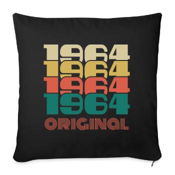 60e anniversaire 2024 Célébration meilleur de l’année 1964 - Housse de coussin décorative 45 x 45 cm - noir - Devant