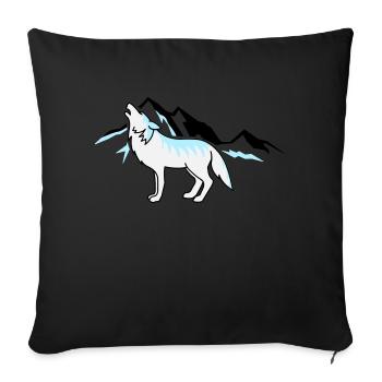Wolf Mountains 02 - Sofa pillowcase 17,3'' x 17,3'' (45 x 45 cm) - black - Front