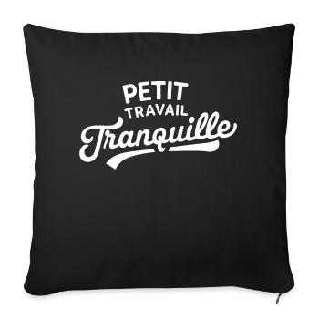 Petit travail tranquille - Housse de coussin décorative 45 x 45 cm - noir - Devant