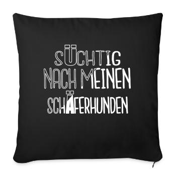 Cadeau d’anniversaire chien préféré citation Animal - Housse de coussin décorative 45 x 45 cm - noir - Devant