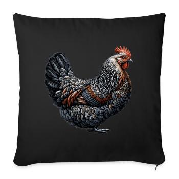 Drôle De Poulet Poulet Drôle Image - Housse de coussin décorative 45 x 45 cm - noir - Devant