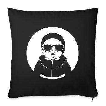 Drôle Enfant En Bas Âge Portant Des Lunettes De Soleil Cool Bébé - Housse de coussin décorative 45 x 45 cm - noir - Devant