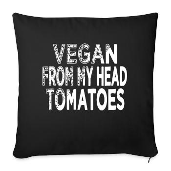 plant based jokes plant veggie sayings - Sofa pillowcase 17,3'' x 17,3'' (45 x 45 cm) - black - Front
