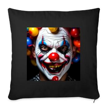 Clown - Sofa pillowcase 17,3'' x 17,3'' (45 x 45 cm) - black - Front