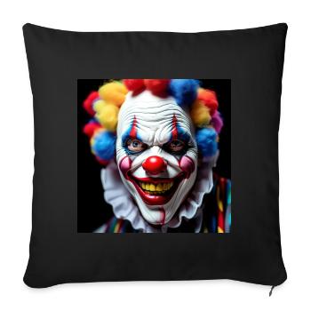 Clown - Sofa pillowcase 17,3'' x 17,3'' (45 x 45 cm) - black - Front