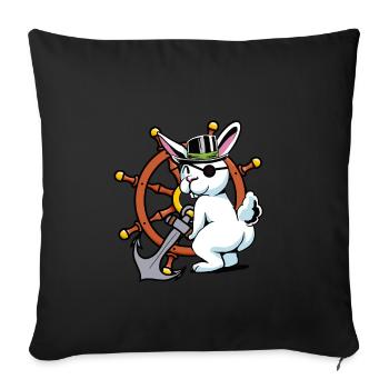 Bunny, Pirate, Buccaneer, Piracy, Fantasy, Sailor - Sofa pillowcase 17,3'' x 17,3'' (45 x 45 cm) - black - Front