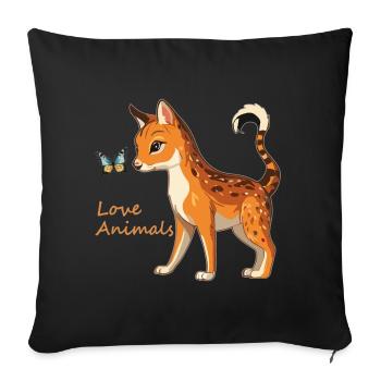 L’amour des animaux - Housse de coussin décorative 45 x 45 cm - noir - Devant