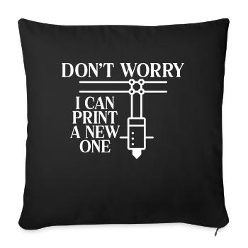 I Just Reprint It - 3D Printer 3D Printing - Sofa pillowcase 17,3'' x 17,3'' (45 x 45 cm) - black - Front