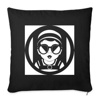 Lustiges Kleinkind mit Sonnenbrille Cooles Baby - Sofakissenbezug 45 x 45 cm - Schwarz - Vorne