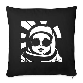 Drôle Enfant En Bas Âge Portant Des Lunettes De Soleil Cool Bébé - Housse de coussin décorative 45 x 45 cm - noir - Devant