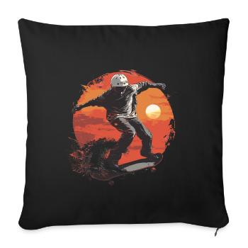 Skateboarder Skateboard Skater Skater Sun - Sofa pillowcase 17,3'' x 17,3'' (45 x 45 cm) - black - Front