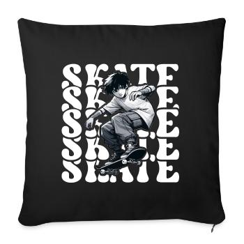 Skater Skate Skateboard Design - Housse de coussin décorative 45 x 45 cm - noir - Devant