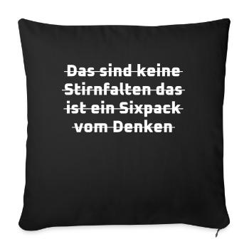 witzige sprüche sixpack - Sofakissenbezug 45 x 45 cm - Schwarz - Vorne