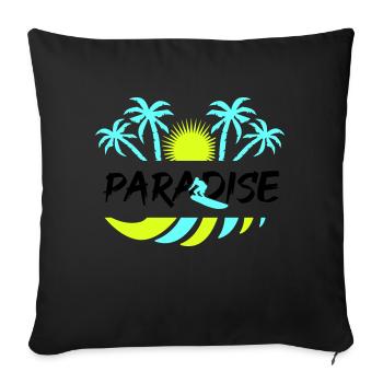Surf Paradise - Sofa pillowcase 17,3'' x 17,3'' (45 x 45 cm) - black - Front