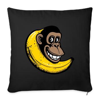 Affe fusioniert mit Banane - Sofakissenbezug 45 x 45 cm - Schwarz - Vorne