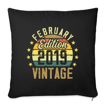 Anniversaire 5 ans - Cadeau Février 2019 - 5e - Housse de coussin décorative 45 x 45 cm - noir - Devant