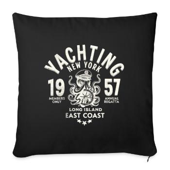 Yachting New York Long island - Housse de coussin décorative 45 x 45 cm - noir - Devant