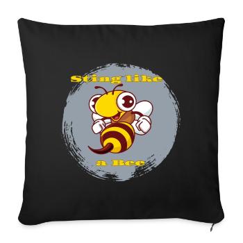 Piquer comme une abeille - Housse de coussin décorative 45 x 45 cm - noir - Devant