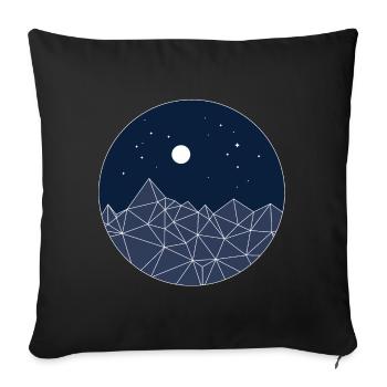 Minimal Mountains – Night Nature Aesthetic - Sofakissenbezug 45 x 45 cm - Schwarz - Vorne