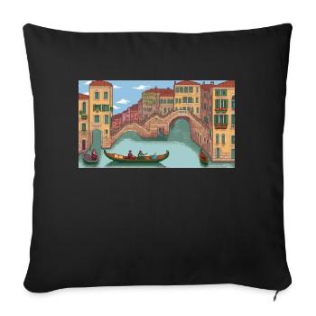 Venice, Italy - Pixel Art - Sofa pillowcase 17,3'' x 17,3'' (45 x 45 cm) - black - Front