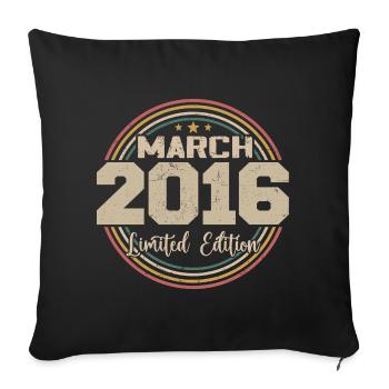 Awesome Since March 2016 Birthday 2016 Gift - Sofa pillowcase 17,3'' x 17,3'' (45 x 45 cm) - black - Front