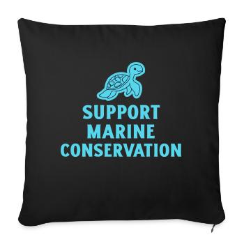 Marine Conservation. - Sofa pillowcase 17,3'' x 17,3'' (45 x 45 cm) - black - Front