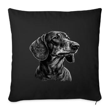 Dachshund - Sofa pillowcase 17,3'' x 17,3'' (45 x 45 cm) - black - Front
