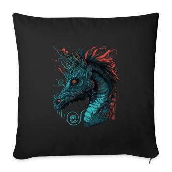 Seahorse Unicorn - Sofa pillowcase 17,3'' x 17,3'' (45 x 45 cm) - black - Front