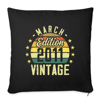 Vintage March 2011 Vintage Anniversary Gift 2011 - Sofa pillowcase 17,3'' x 17,3'' (45 x 45 cm) - black - Front