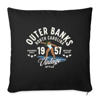 Vintage Outerbanks surfing style - Sofa pillowcase 17,3'' x 17,3'' (45 x 45 cm) - black - Front