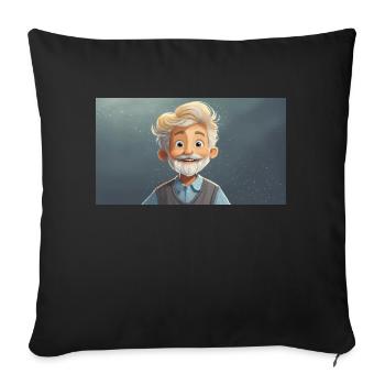 funny hooey kids grow beards - Sofa pillowcase 17,3'' x 17,3'' (45 x 45 cm) - black - Front