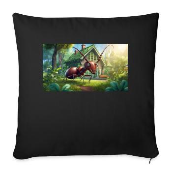 funny hooey an ant is as big as a house - Sofa pillowcase 17,3'' x 17,3'' (45 x 45 cm) - black - Front