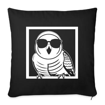 Lustiger Vogel mit Sonnenbrille Cool Bourke's Parak - Sofakissenbezug 45 x 45 cm - Schwarz - Vorne