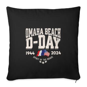 D Day Omaha Beach 2024 - Sofa pillowcase 17,3'' x 17,3'' (45 x 45 cm) - black - Front