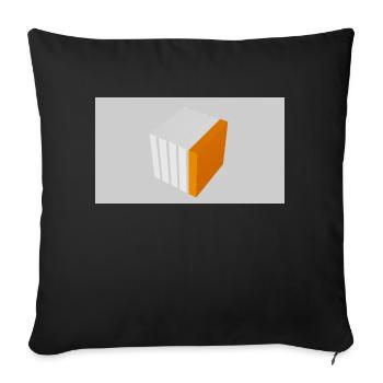 Splitting cube orange - Sofa pillowcase 17,3'' x 17,3'' (45 x 45 cm) - black - Front