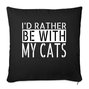 félin amis chat amusant cadeau cool blague - Housse de coussin décorative 45 x 45 cm - noir - Devant