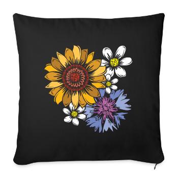 Bouquet Flowers Symbol Nature Colors Market icon - Sofa pillowcase 17,3'' x 17,3'' (45 x 45 cm) - black - Front