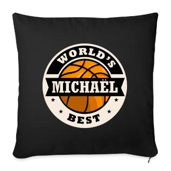 Mikaël world's best basketball player - Sofa pillowcase 17,3'' x 17,3'' (45 x 45 cm) - black - Front