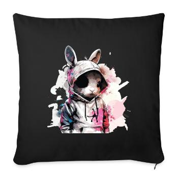 Easter Bunny - to hip to hop - Sofa pillowcase 17,3'' x 17,3'' (45 x 45 cm) - black - Front