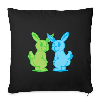 Bunny Bunny Retro Rabbit Rongeur Rongeur des années 80 - Housse de coussin décorative 45 x 45 cm - noir - Devant
