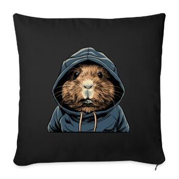 Cool Hip Hop Guinea Pig - Sofa pillowcase 17,3'' x 17,3'' (45 x 45 cm) - black - Front