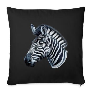 Zèbre - Housse de coussin décorative 45 x 45 cm - noir - Devant