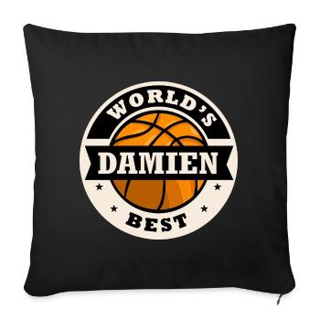 Damien world s best joueur de basketball - Housse de coussin décorative 45 x 45 cm - noir - Devant