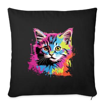 Cool Cat - Sofa pillowcase 17,3'' x 17,3'' (45 x 45 cm) - black - Front