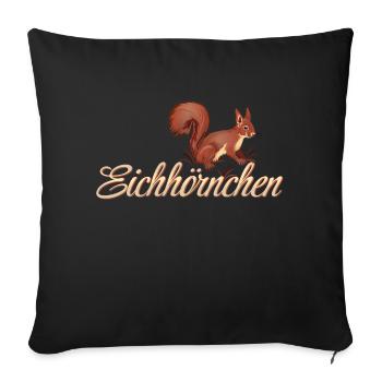 Écureuils de la Forêt-Noire - Housse de coussin décorative 45 x 45 cm - noir - Devant